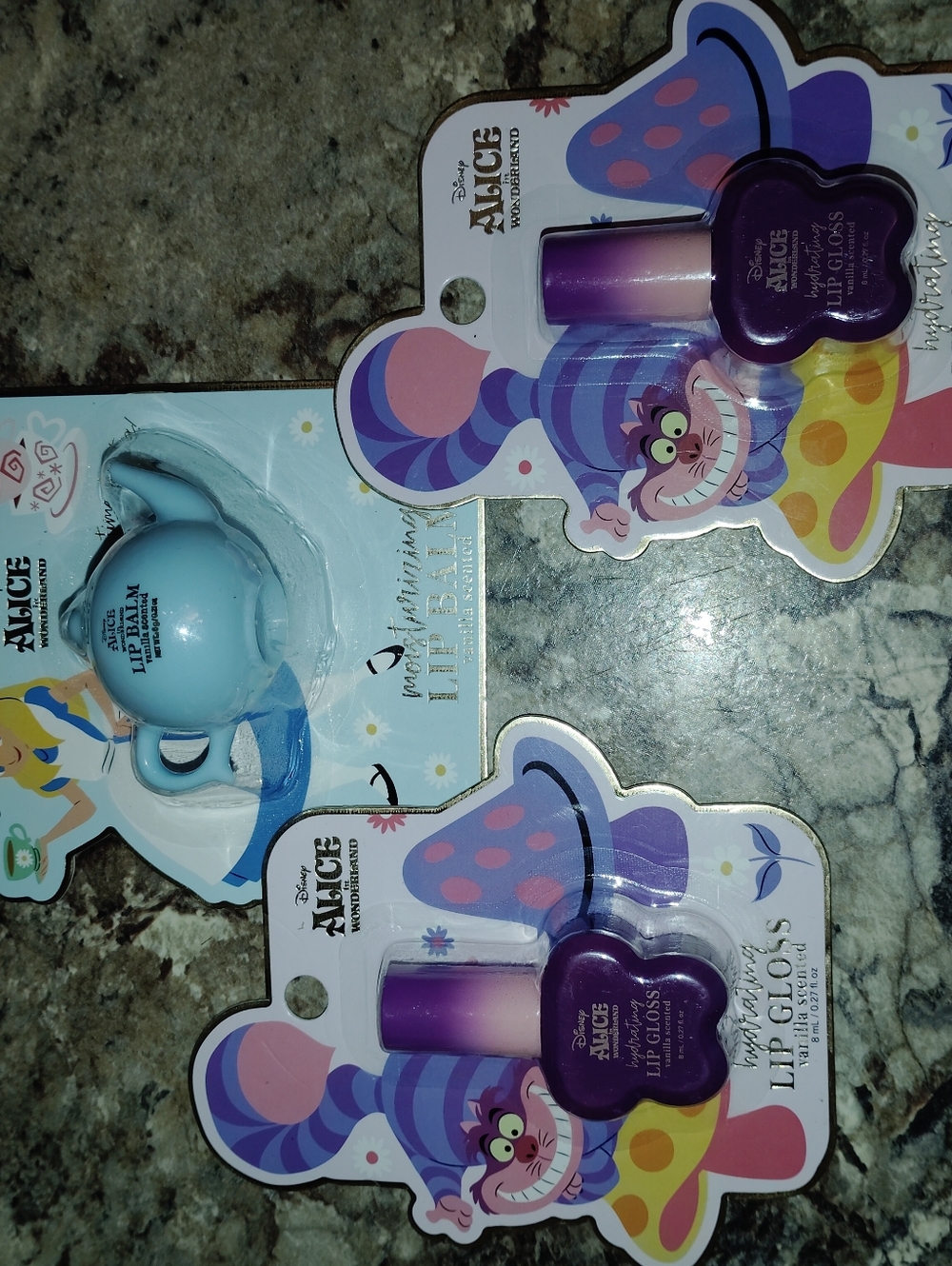 Disney Alice in Wonderland Purple Hydrating Lip Gloss Set 3